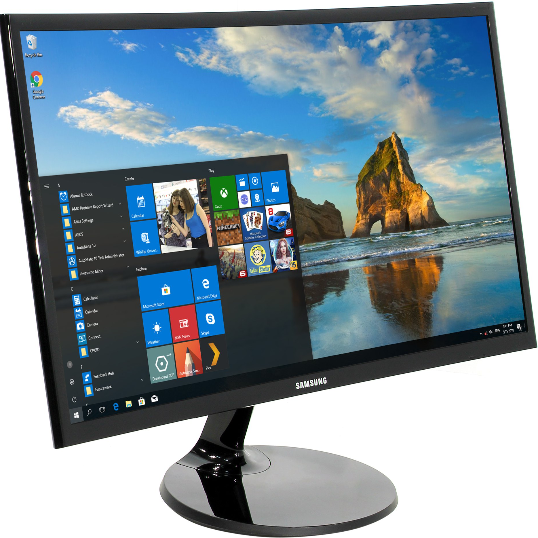 Монитор Samsung C24F390FHI не...